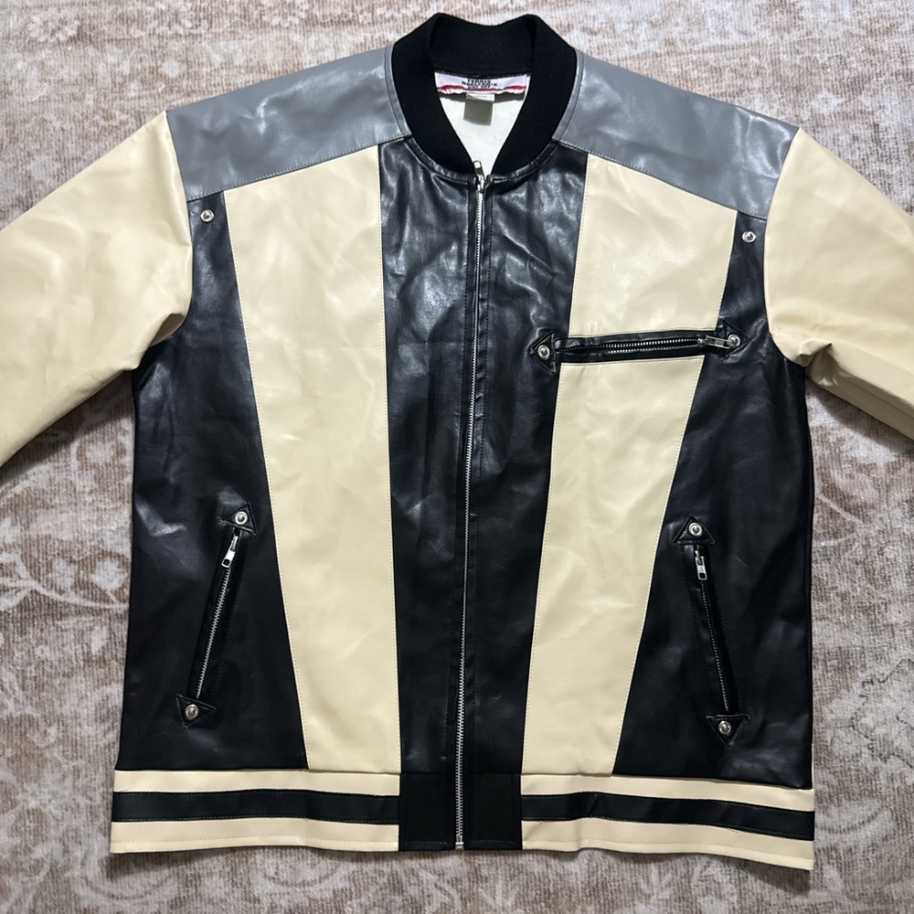 Stylish Black and Cream Men's Jacket